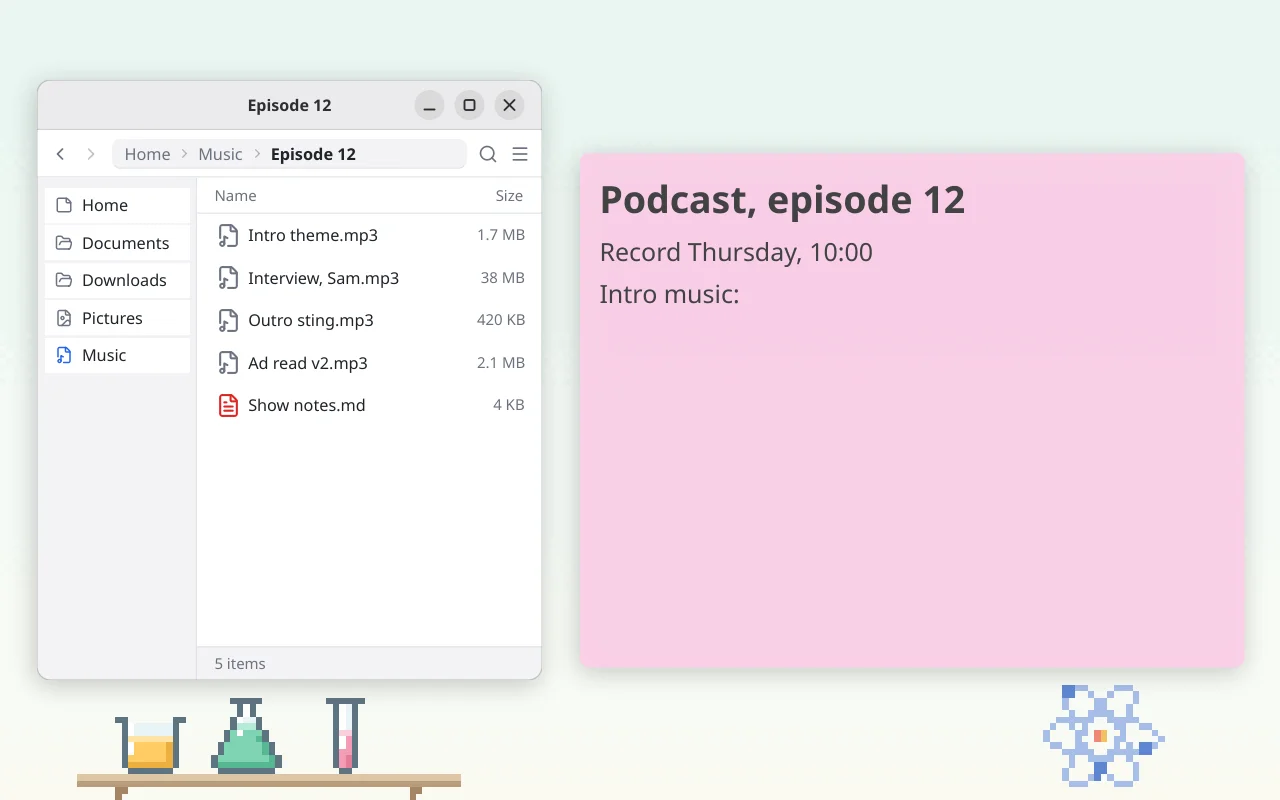 Pasting an audio file preview